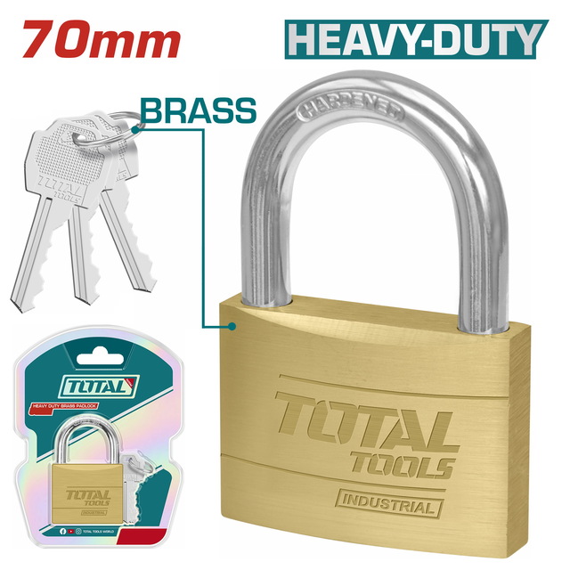 TOTAL BRASS PADLOCK 70mm TLK32702